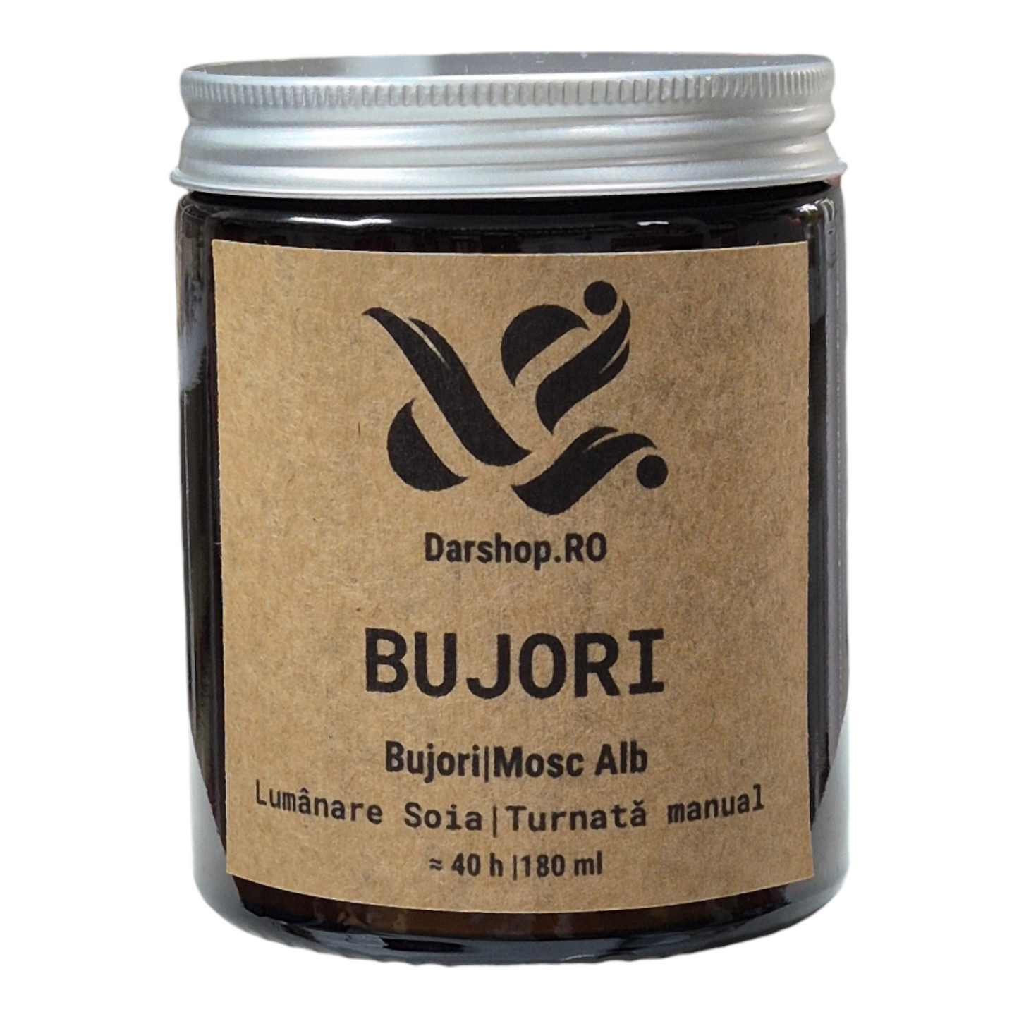 Lumânare parfumată ceară soia. Bujori