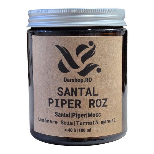 Santal & Piper Roz. Lumânare soia