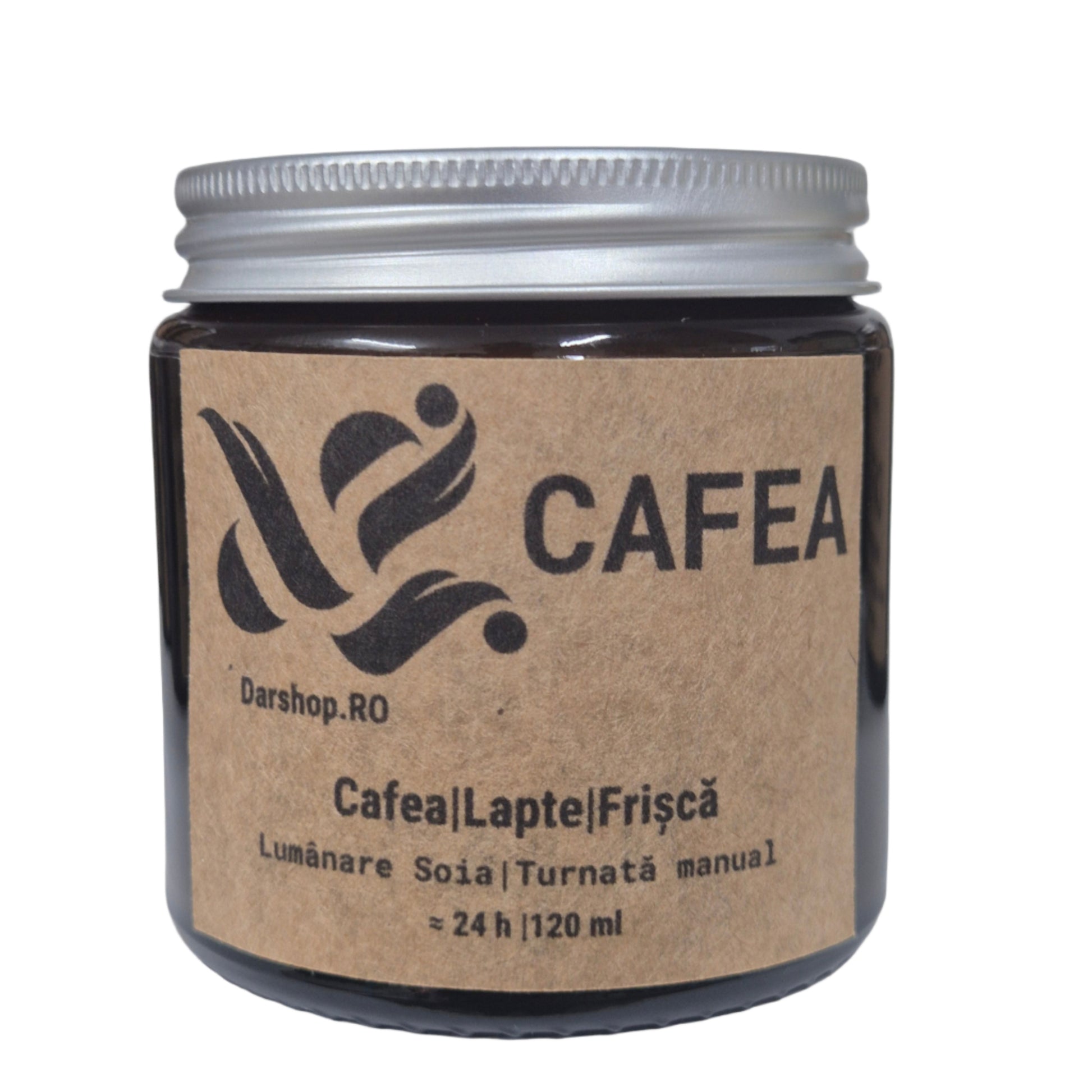 Lumânare handmade Cafea, din ceară de soia, cu parfum intens de cafea măcinată și atmosferă cozy de dimineață.