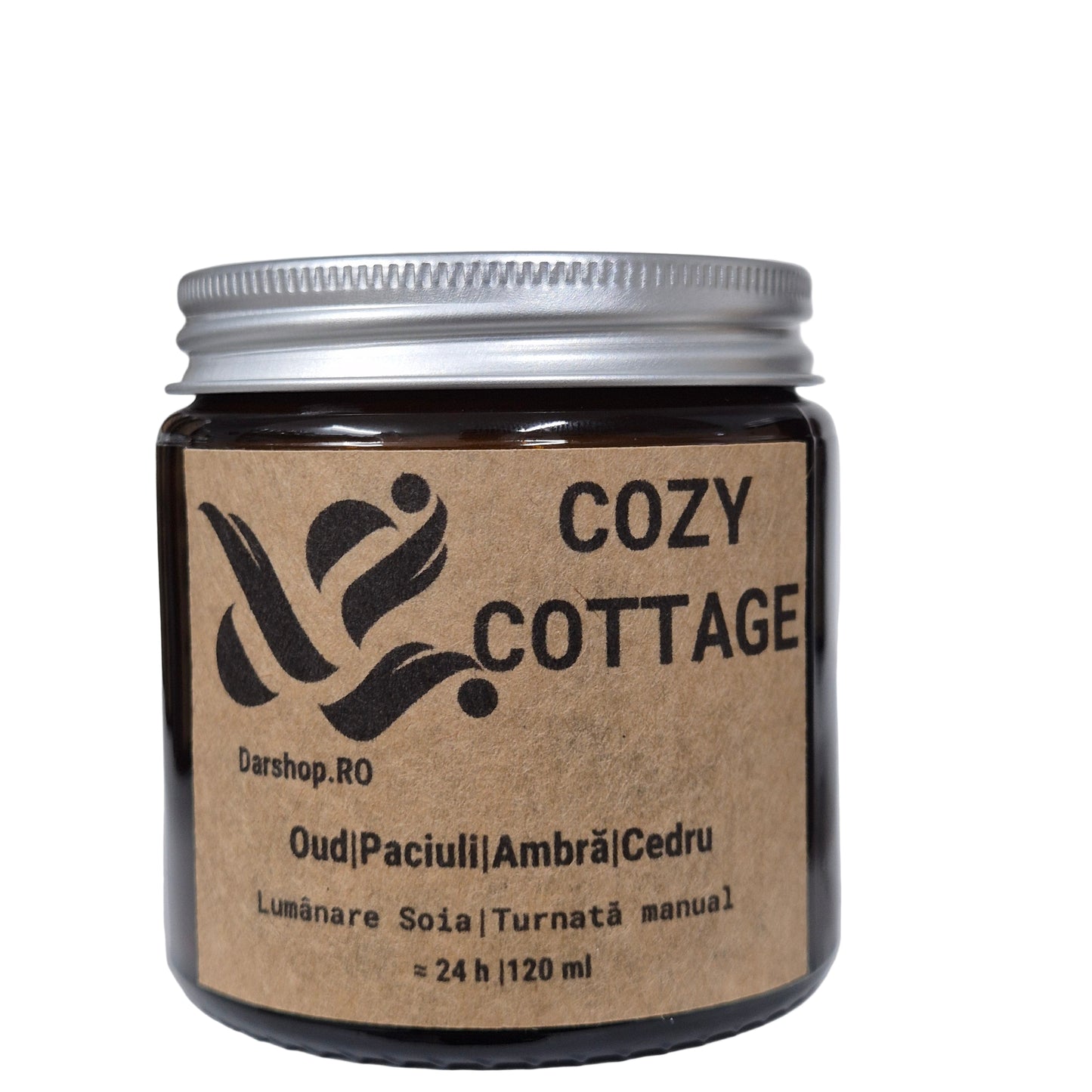Lumânare naturală din ceară de soia, cu aromă caldă Cozy Cottage, perfectă pentru serile liniștite de toamnă. Realizată manual, oferă o atmosferă plăcută și relaxantă.