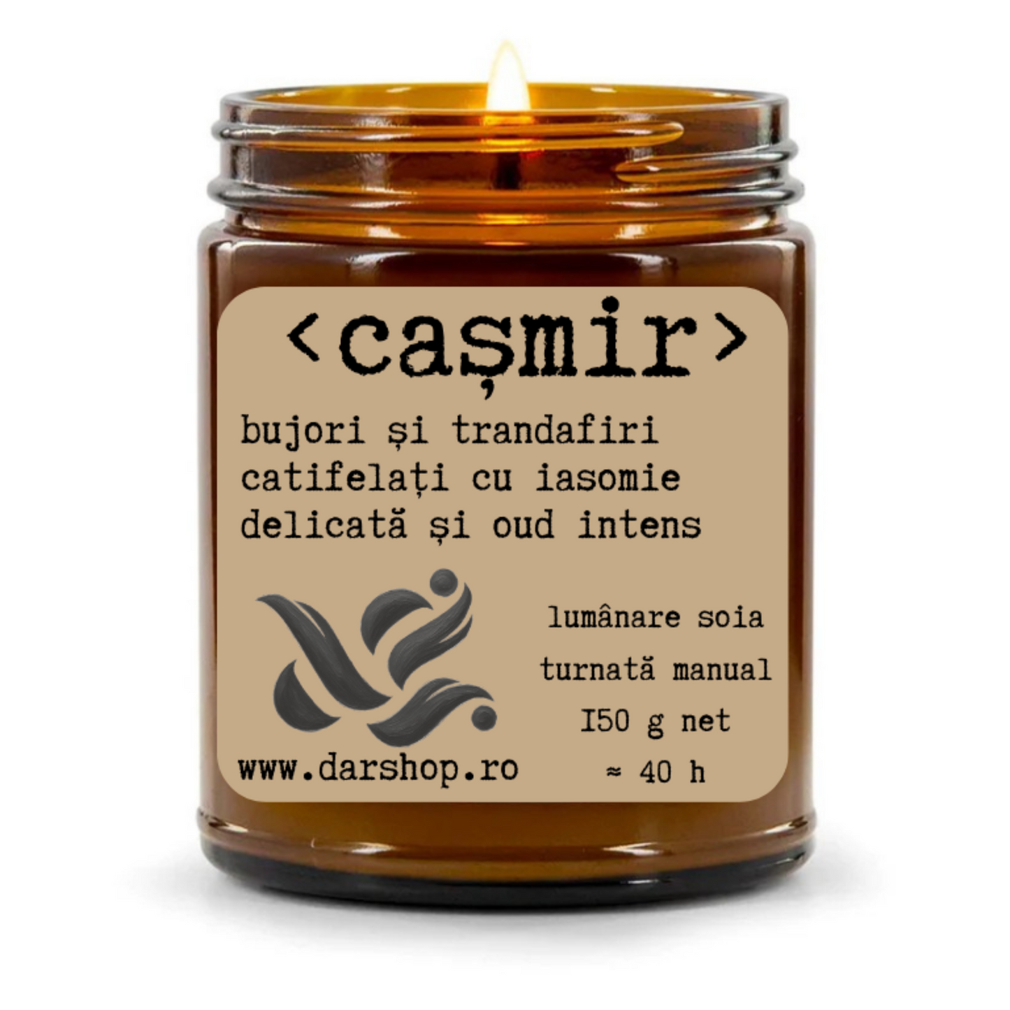 lumanare soia bujori și trandafiri catifelați cu iasomie delicată și oud intens