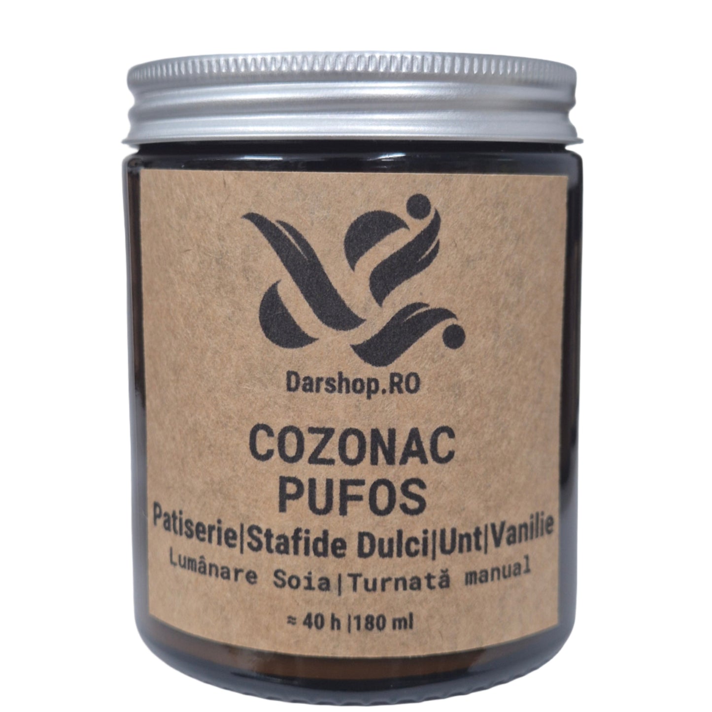 Lumânare handmade Cozonac Pufos, parfum gourmand de cozonac proaspăt cu stafide dulci, vanilie și unt