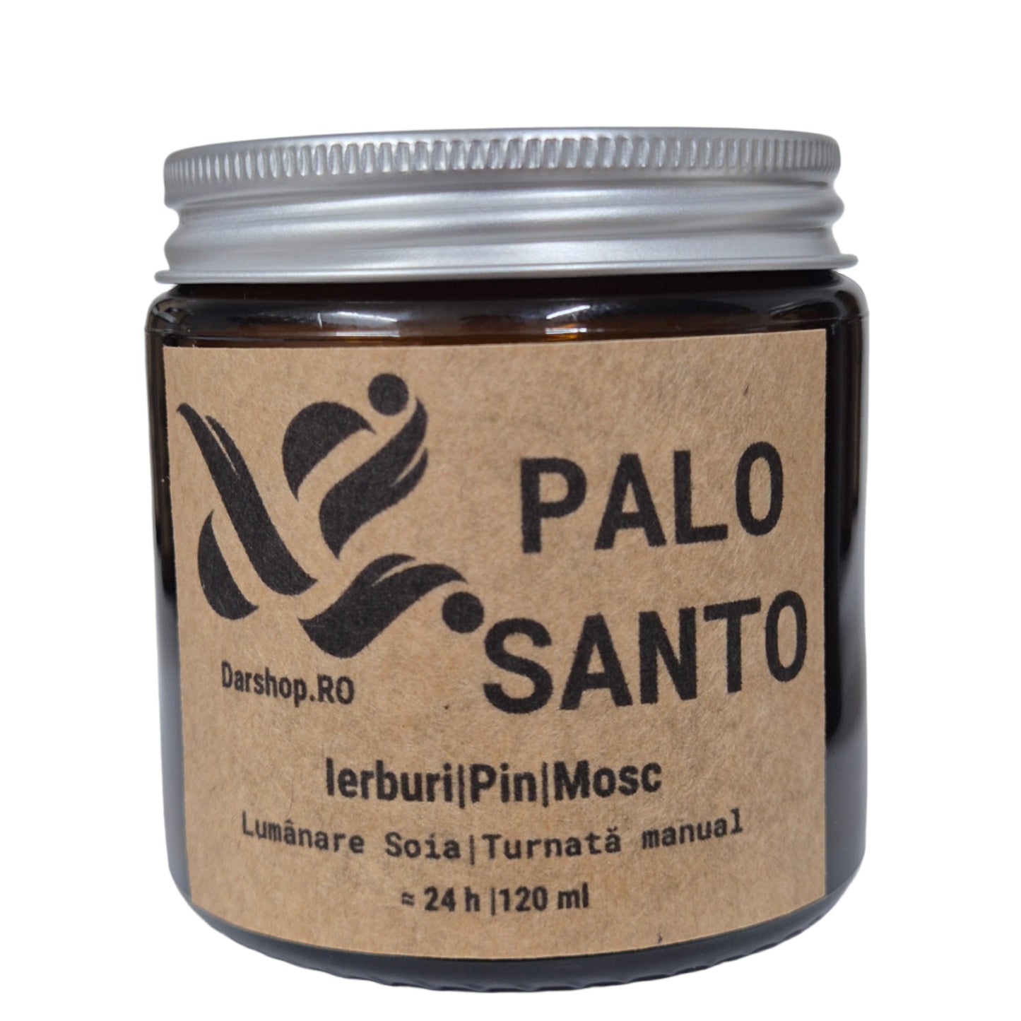 Lumânare parfumată din soia Palo Santo, cu note de ierburi aromatice, lavandă, rozmarin și mosc, pentru o atmosferă calmă și purificatoare