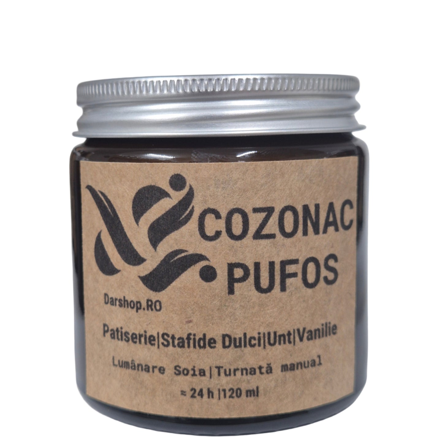 Lumânare handmade Cozonac Pufos, parfum gourmand de cozonac proaspăt cu stafide dulci, vanilie și unt