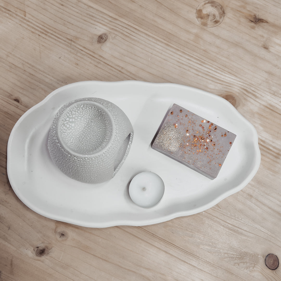 Set Difuzor ceramic + Ceară soia parfumată. Colecția de Vară. Ediție Limitată.