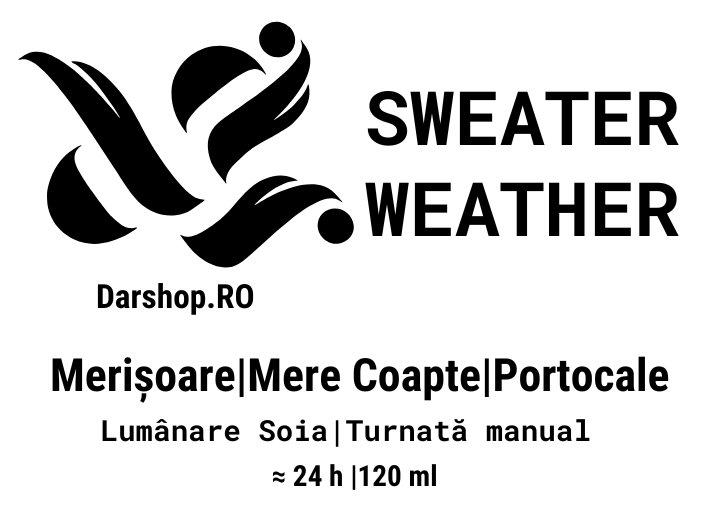 *NOU*Sweather Weather. Lumânare soia