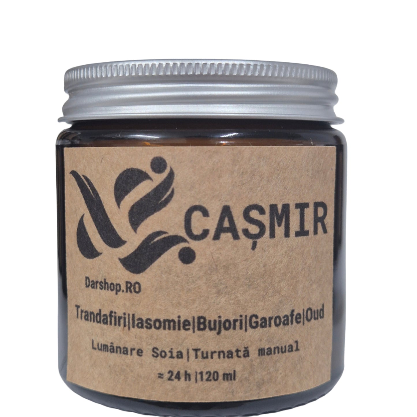 Lumânare parfumată din ceară de soia Cașmir – arome catifelate, calde și elegante, ce amintesc de textile fine și confort suprem.