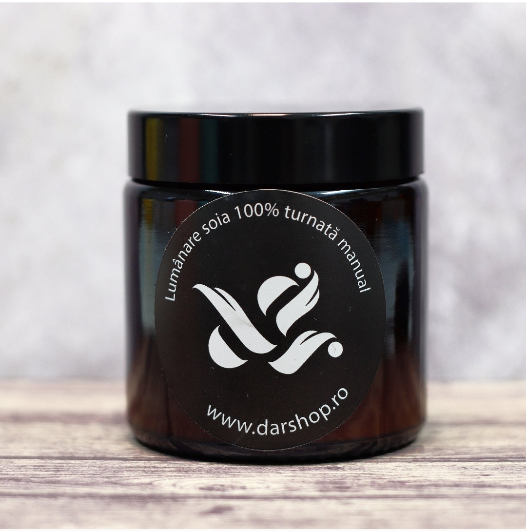 lumanare soia borcan ambra