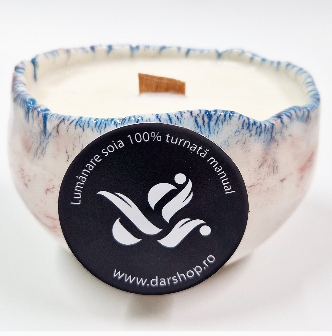 Lumânare parfumată soia Ceramică. Bujori