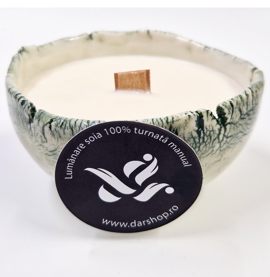 Lumânare parfumată soia Ceramică. Vâsc