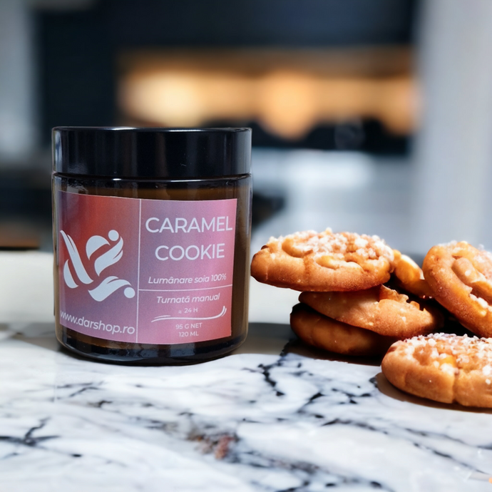 Lumânare parfumată ceară soia. Caramel Cookie