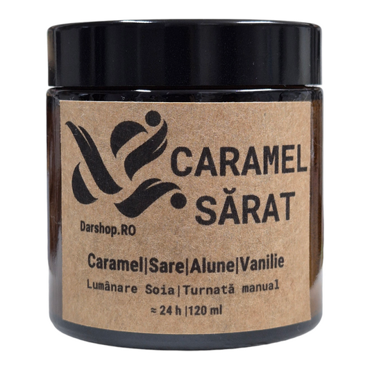 Lumânare parfumată ceară soia. Caramel sărat