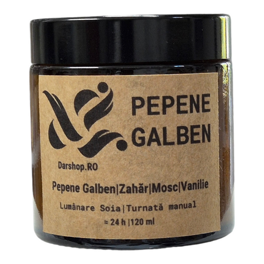 Lumânare parfumată ceară soia. Pepene galben