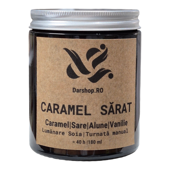 Lumânare parfumată ceară soia. Caramel sărat