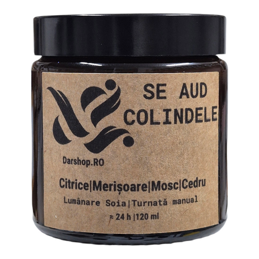 Lumânare parfumată ceară soia. Se aud Colindele