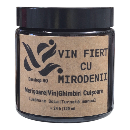 Lumânare parfumată ceară soia. Vin Fiert cu Mirodenii