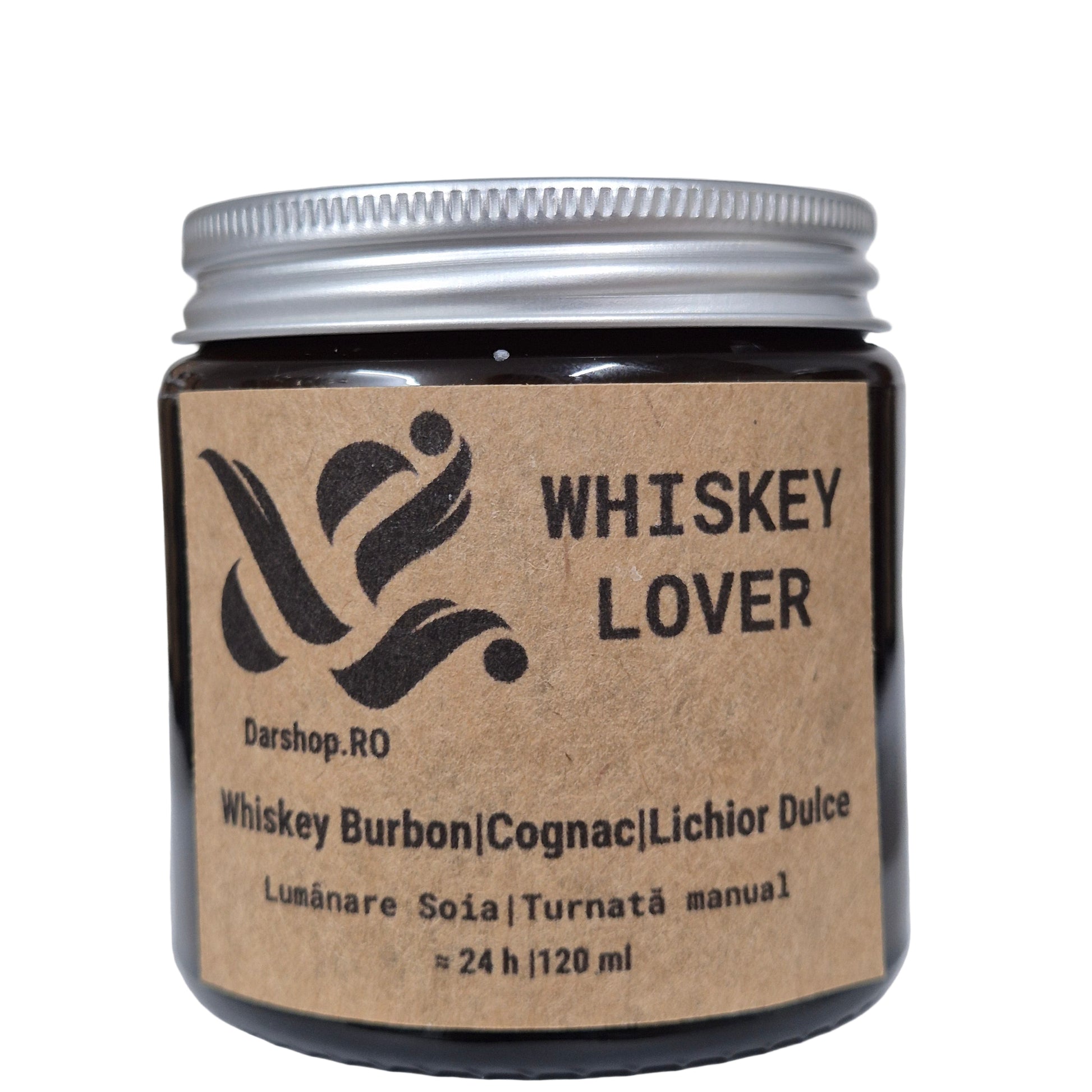 Lumânare parfumată “Whiskey Lover” – aromă de bourbon învechit, vanilie și note lemnoase de stejar și turbă.