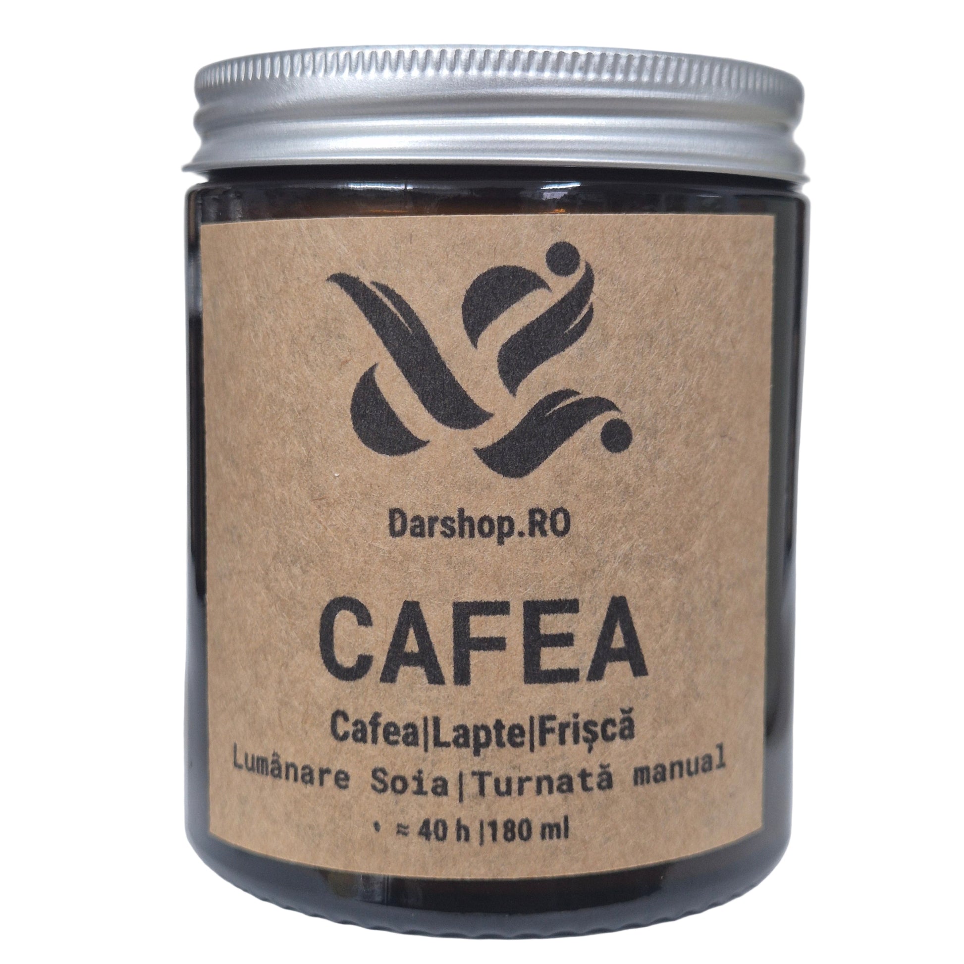 Lumânare handmade Cafea, din ceară de soia, cu parfum intens de cafea măcinată și atmosferă cozy de dimineață.