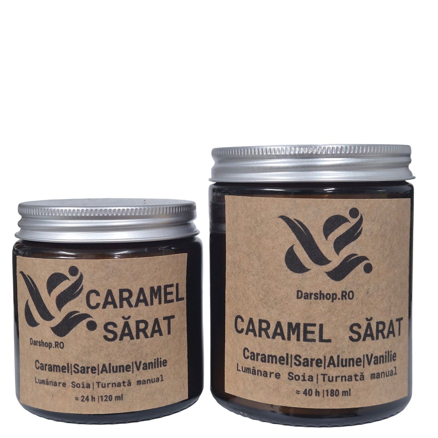 Lumânare parfumată din ceară de soia Caramel Sărat – aromă dulce și sărată, cu note bogate de zahăr ars și unt cremos