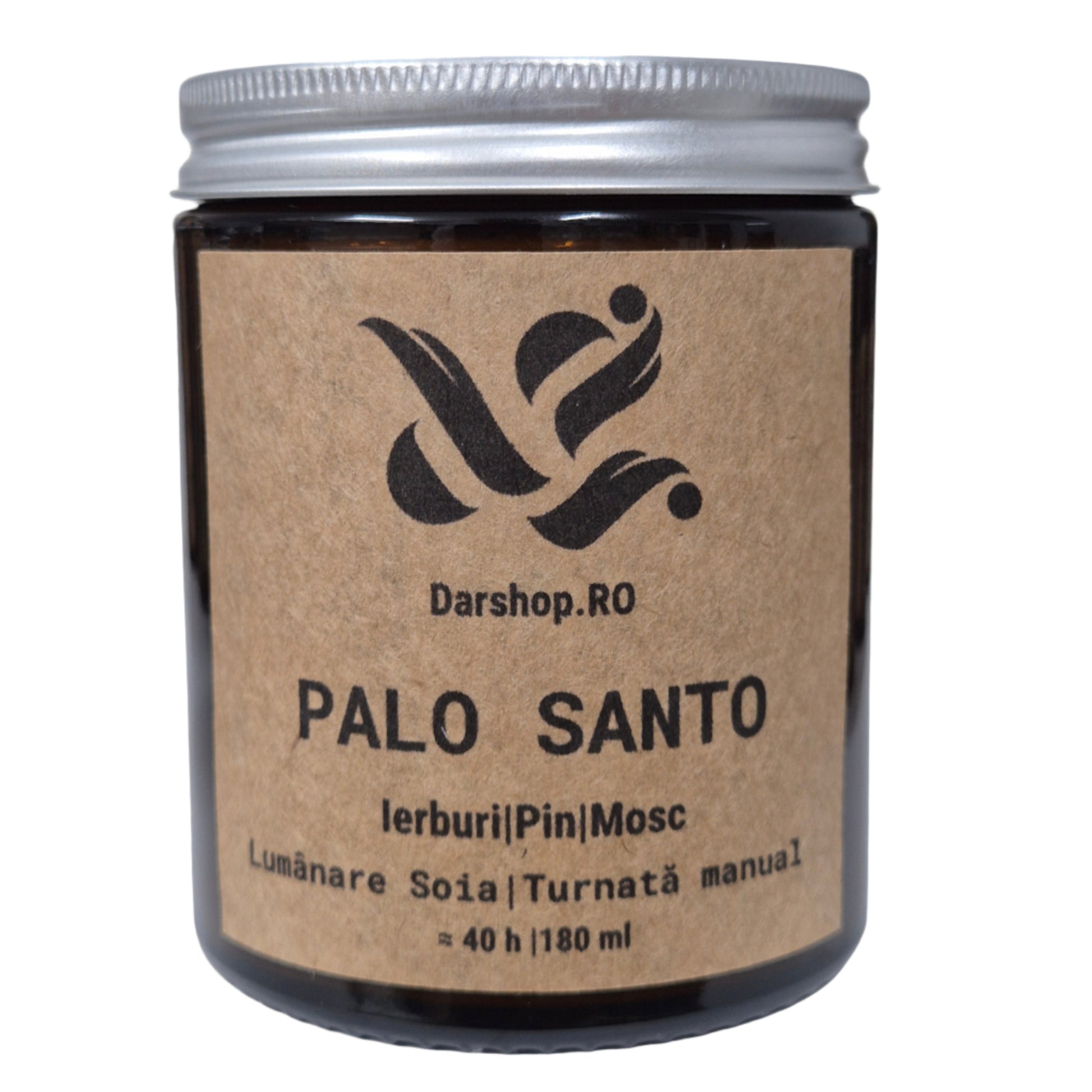Lumânare parfumată din soia Palo Santo, cu note de ierburi aromatice, lavandă, rozmarin și mosc, pentru o atmosferă calmă și purificatoare