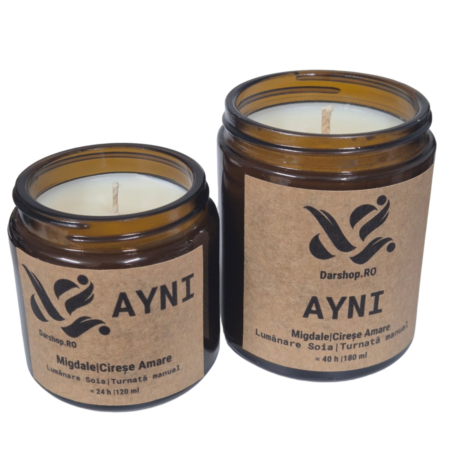 Lumânare parfumată din ceară de soia Ayni – un echilibru subtil între note calde și lemnoase, inspirată de conexiunea cu natura