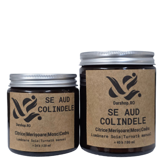 Lumânare de soia Se aud colindele – parfum fresh, mentolat și aromă subtilă de cetină, perfectă pentru iarnă