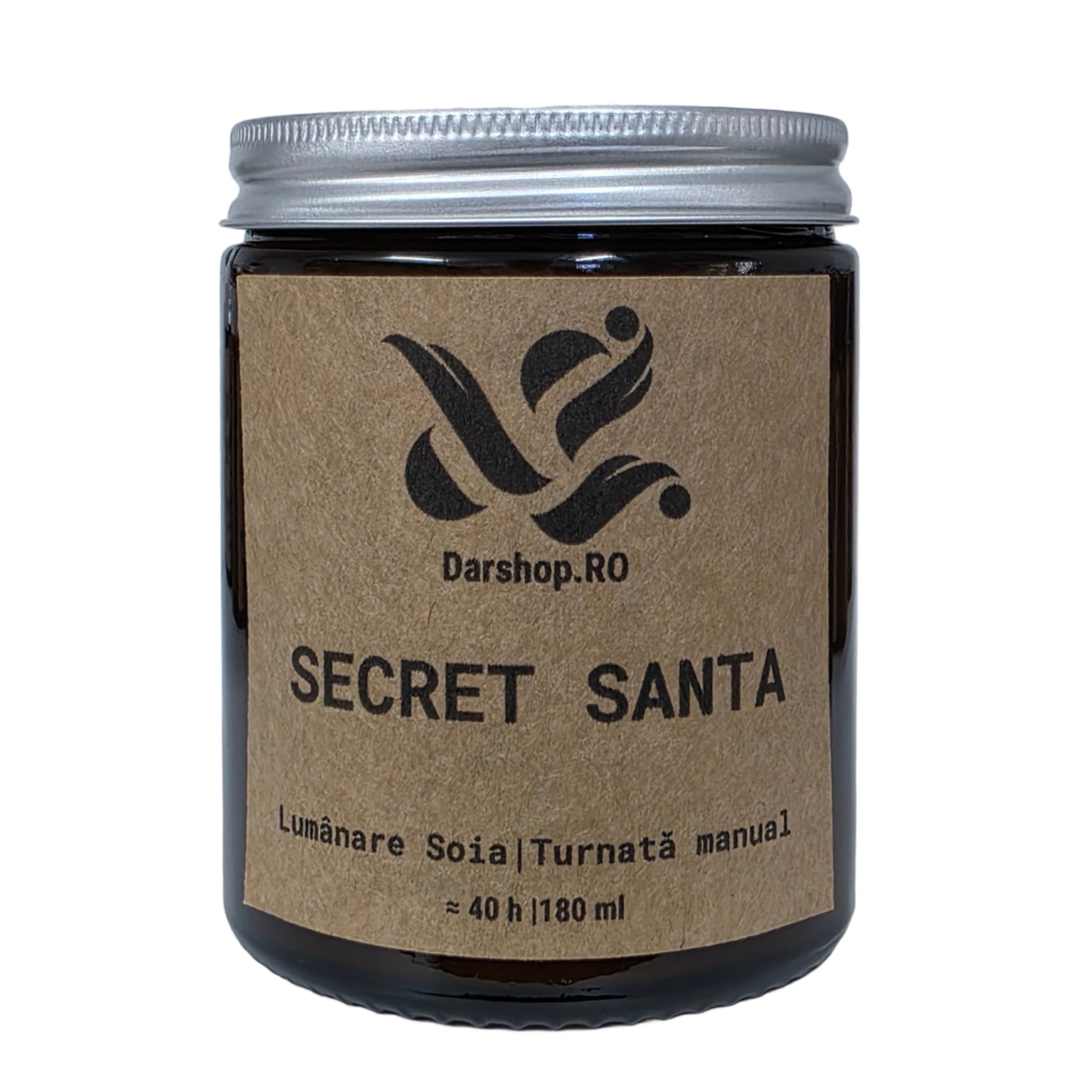 Lumânare parfumată Secret Santa – aromă delicată, caldă și festivă, cu note subtile de condimente și lemn nobil.