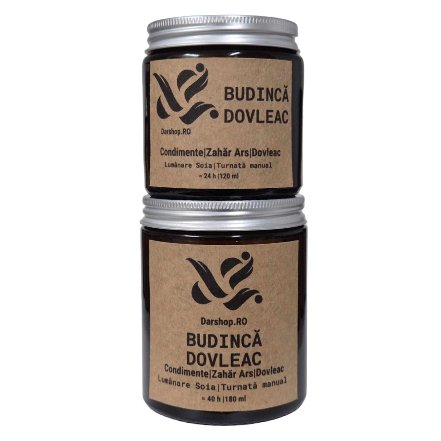 Lumânare naturală din ceară de soia cu aromă de budincă de dovleac, caldă și cremoasă, ideală pentru decorul de toamnă