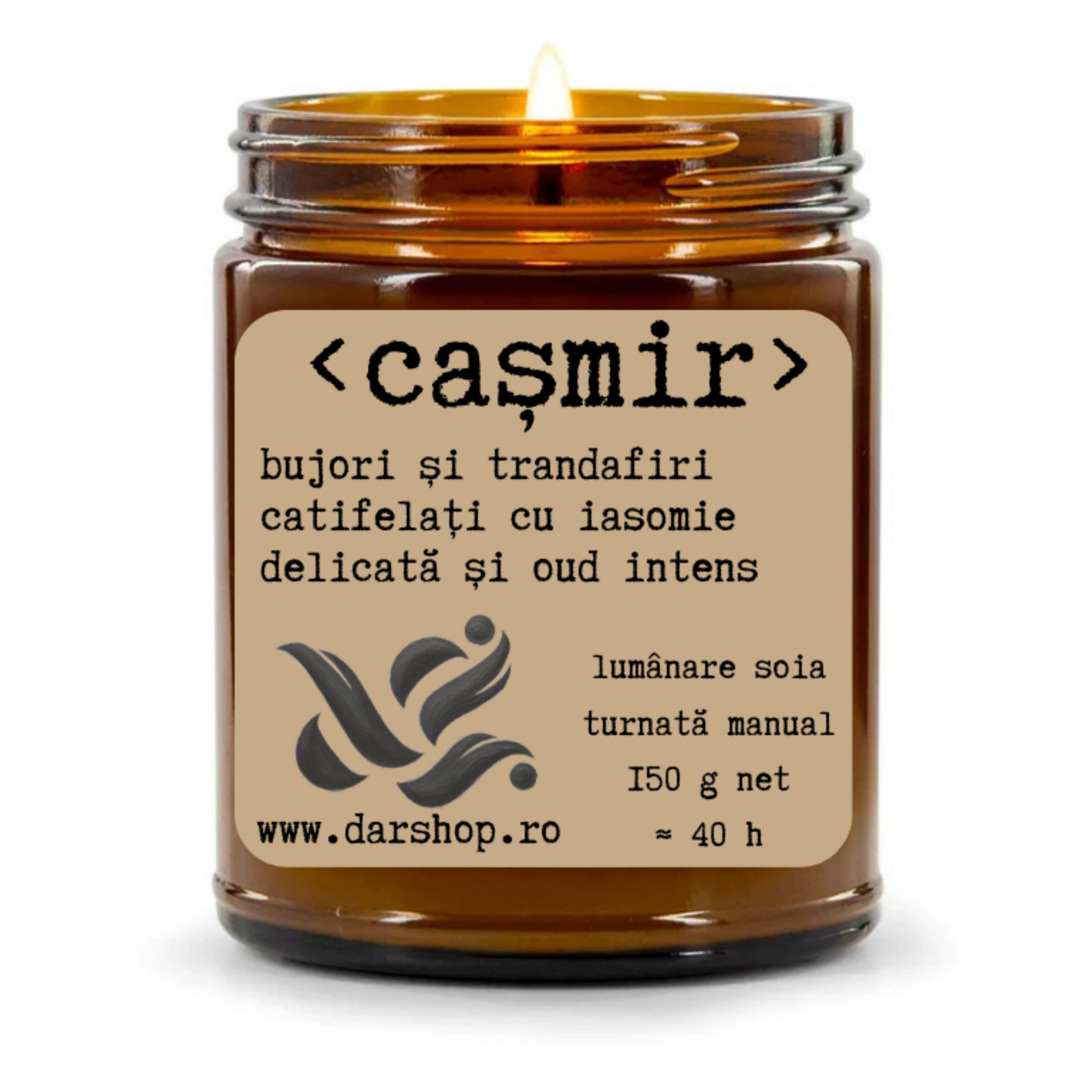 lumanare soia bujori și trandafiri catifelați cu iasomie delicată și oud intens