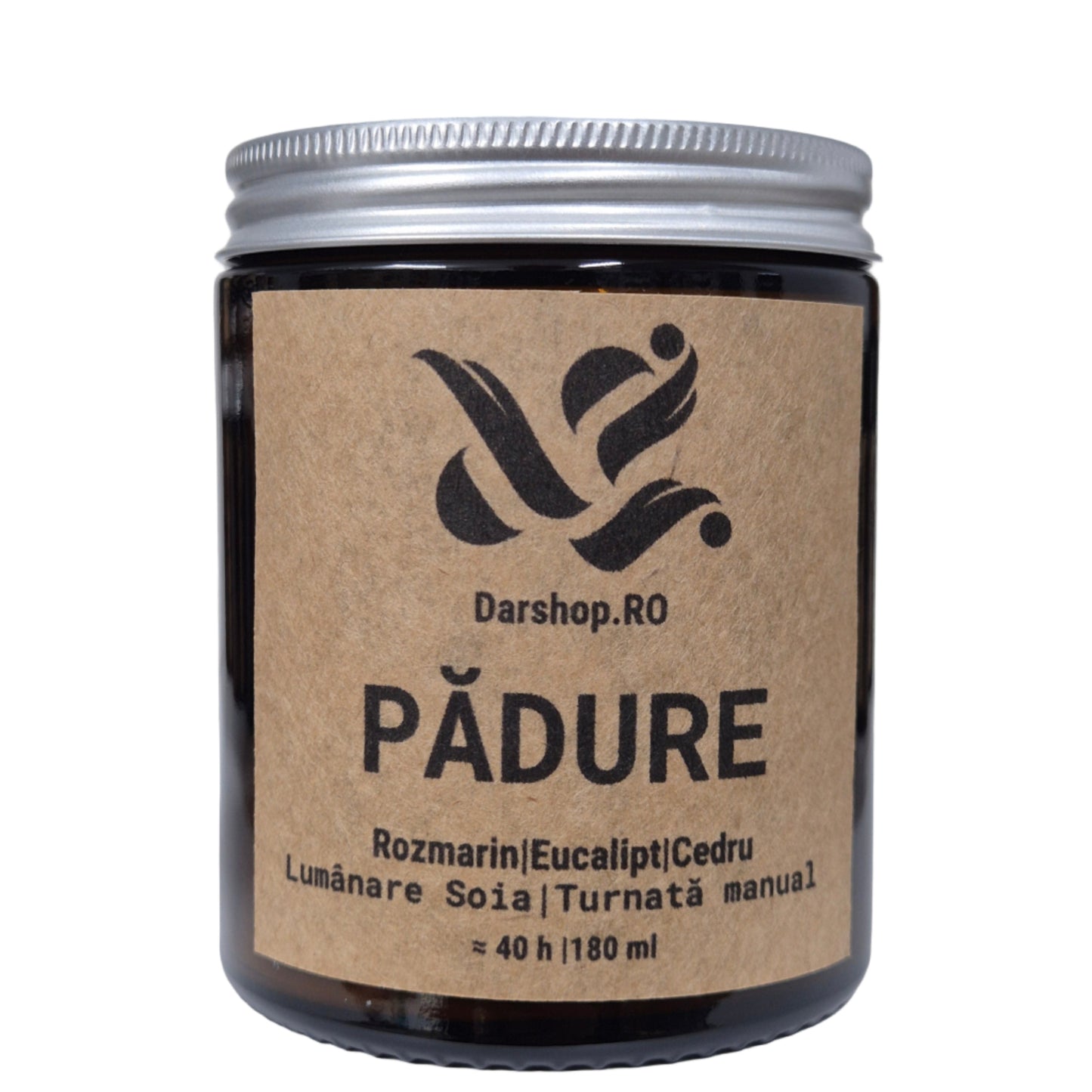 Lumânare naturală din ceară de soia Pădure, cu aromă fresh și relaxantă de pădure, ideală pentru serile cozy și decorul de toamnă.
