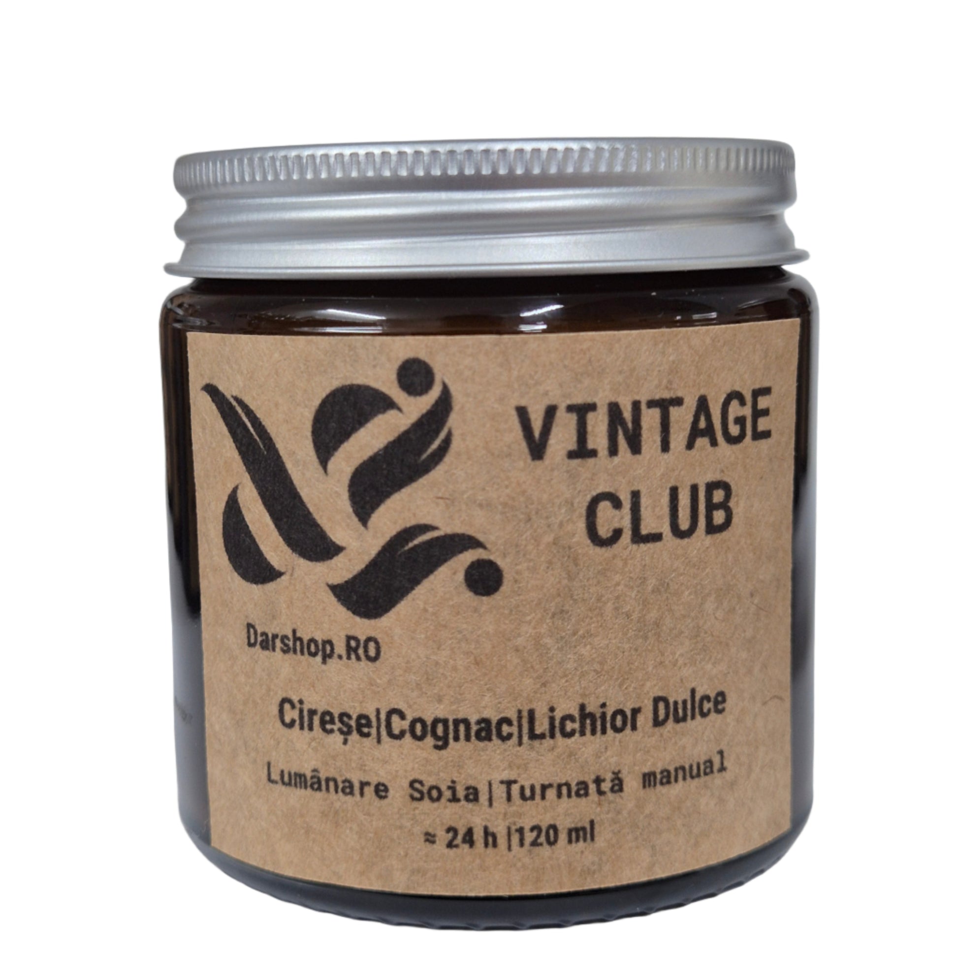 Lumânare parfumată “Vintage Club” – arome de cireșe, cognac vechi și tutun fin, inspirată de eleganța cluburilor de lux.