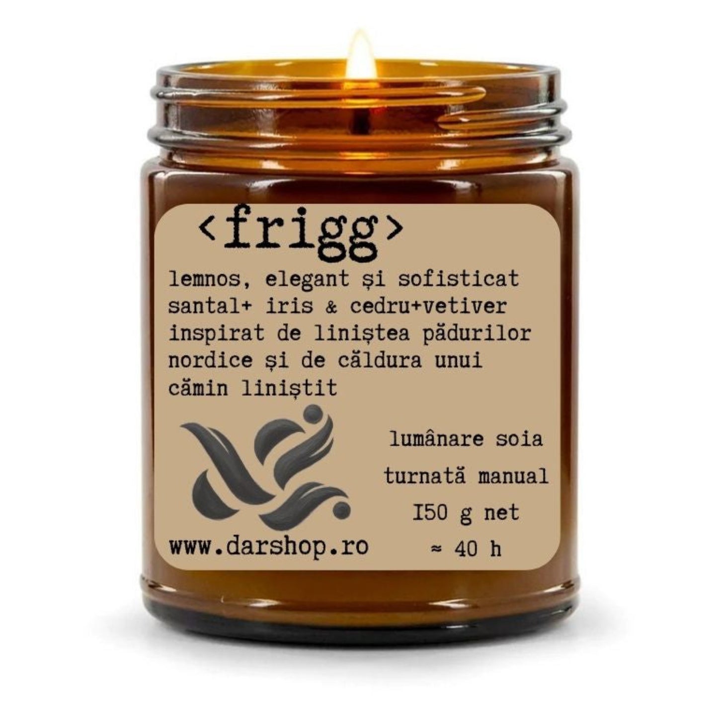 lumânare cu parfum lemnos, elegant și sofisticat santal+ iris & cedru +vetiver inspirat de liniștea pădurilor nordice și de căldura unui cămin liniștit