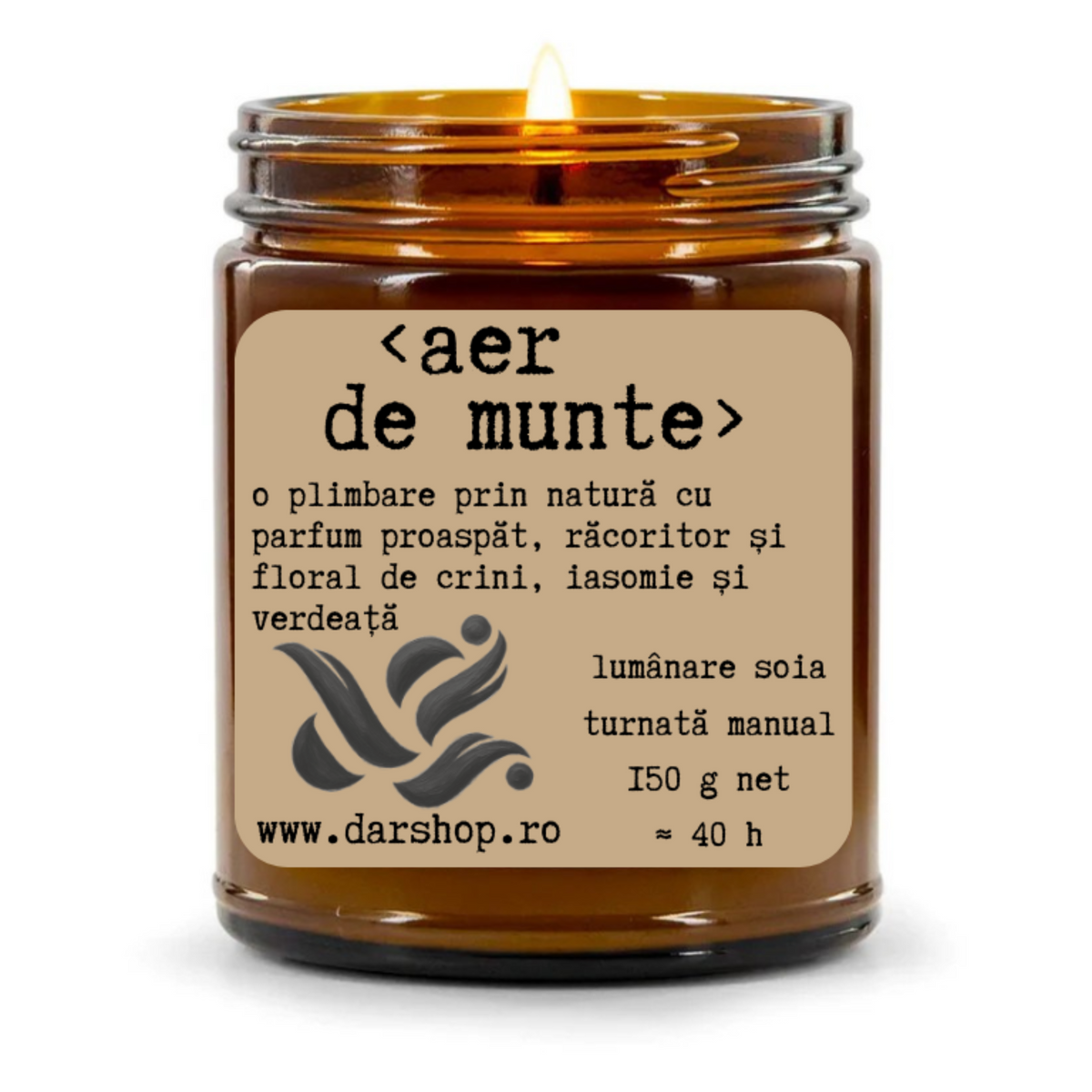 lumanare soia o plimbare prin natură cu parfum proaspăt, răcoritor și floral de crini, iasomie și verdeață