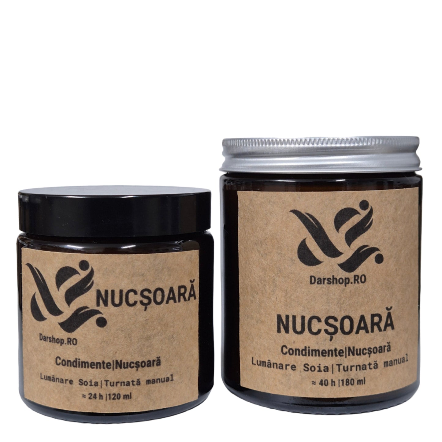 Lumânare naturală din ceară de soia cu aromă caldă de nucșoară, ideală pentru serile relaxante și decorul cozy de toamnă