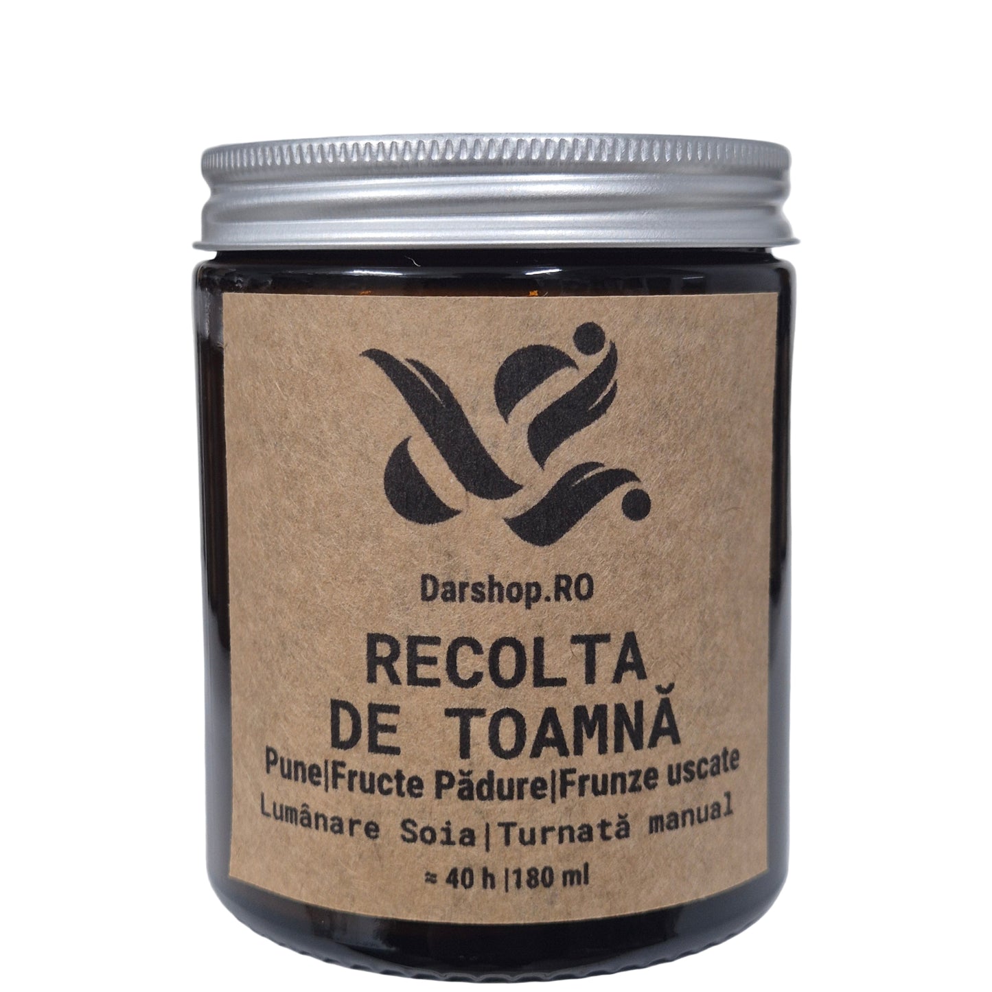 Lumânare naturală din ceară de soia cu aromă de pădure, fresh lemnoasă, relaxantă, ideală pentru momente cozy și decorul de toamnă.