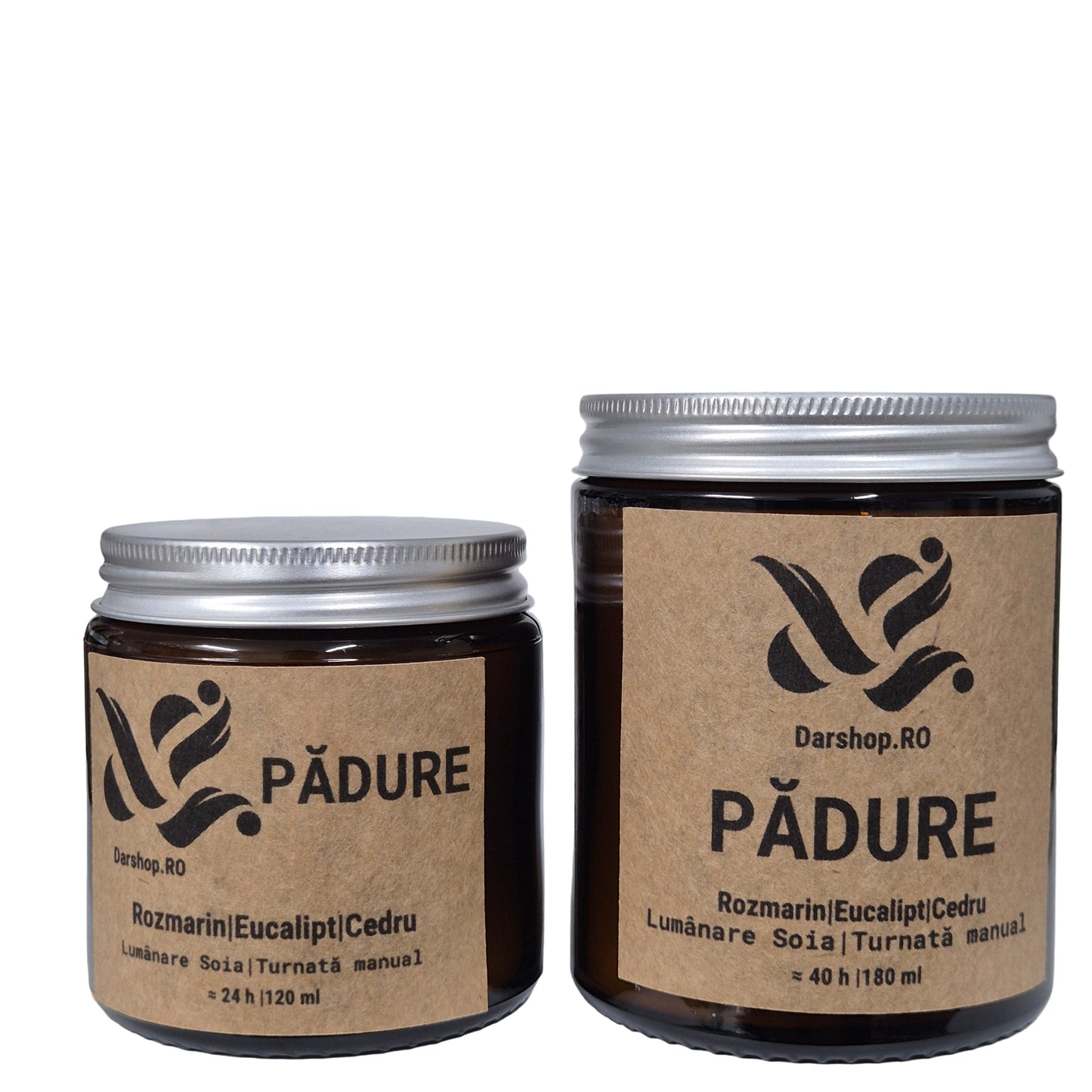 Lumânare naturală din ceară de soia Pădure, cu aromă fresh și relaxantă de pădure, ideală pentru serile cozy și decorul de toamnă.