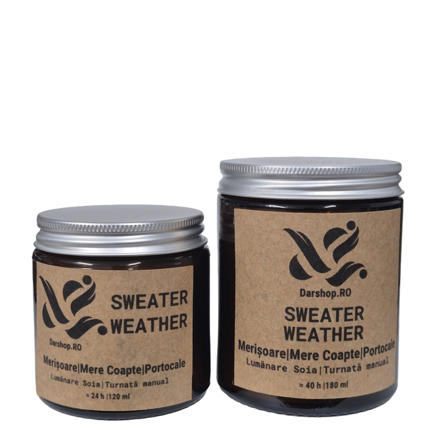 Lumânare naturală din ceară de soia Sweater Weather, cu aromă caldă de merișoare și mere coapte și reconfortantă, ideală pentru serile cozy de toamnă.