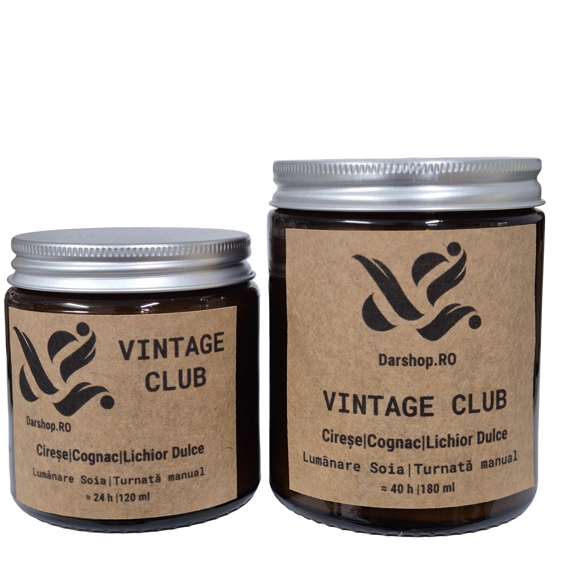 Lumânare parfumată “Vintage Club” – arome de cireșe, cognac vechi și tutun fin, inspirată de eleganța cluburilor de lux.