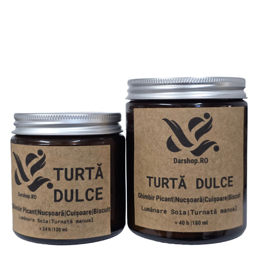 Lumânare de soia Turtă Dulce – parfum culinar de portocale, ghimbir și cuișoare, aroma cozy a sărbătorilor de iarnă.