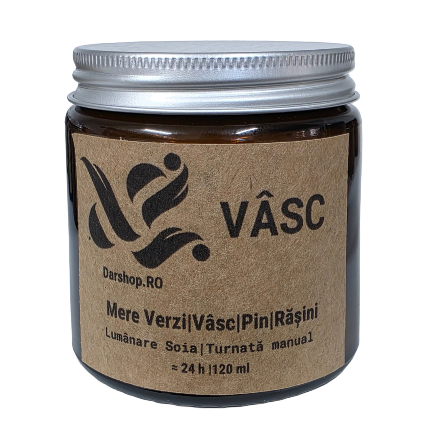 Lumânare Vâsc – soia naturală, parfum romantic și festiv, inspirat de tradițiile de iarnă și vâsc imaginar