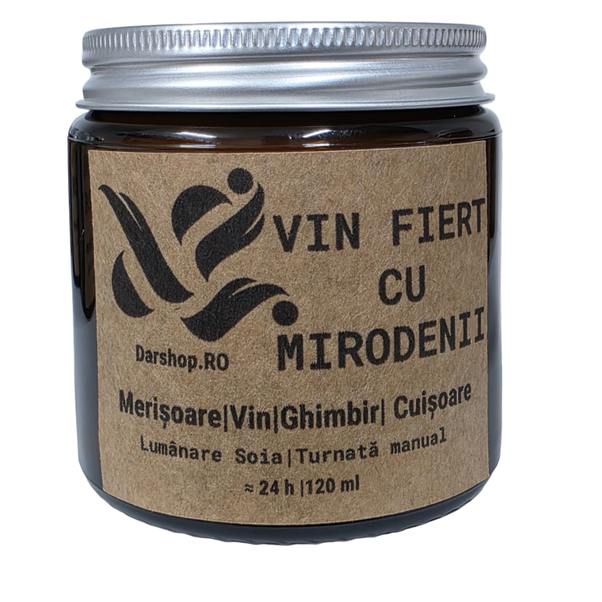 Lumânare Vin Fiert cu Mirodenii – soia naturală, aromă fructată și condimentată, perfectă pentru spiritul sărbătorilor de iarnă.