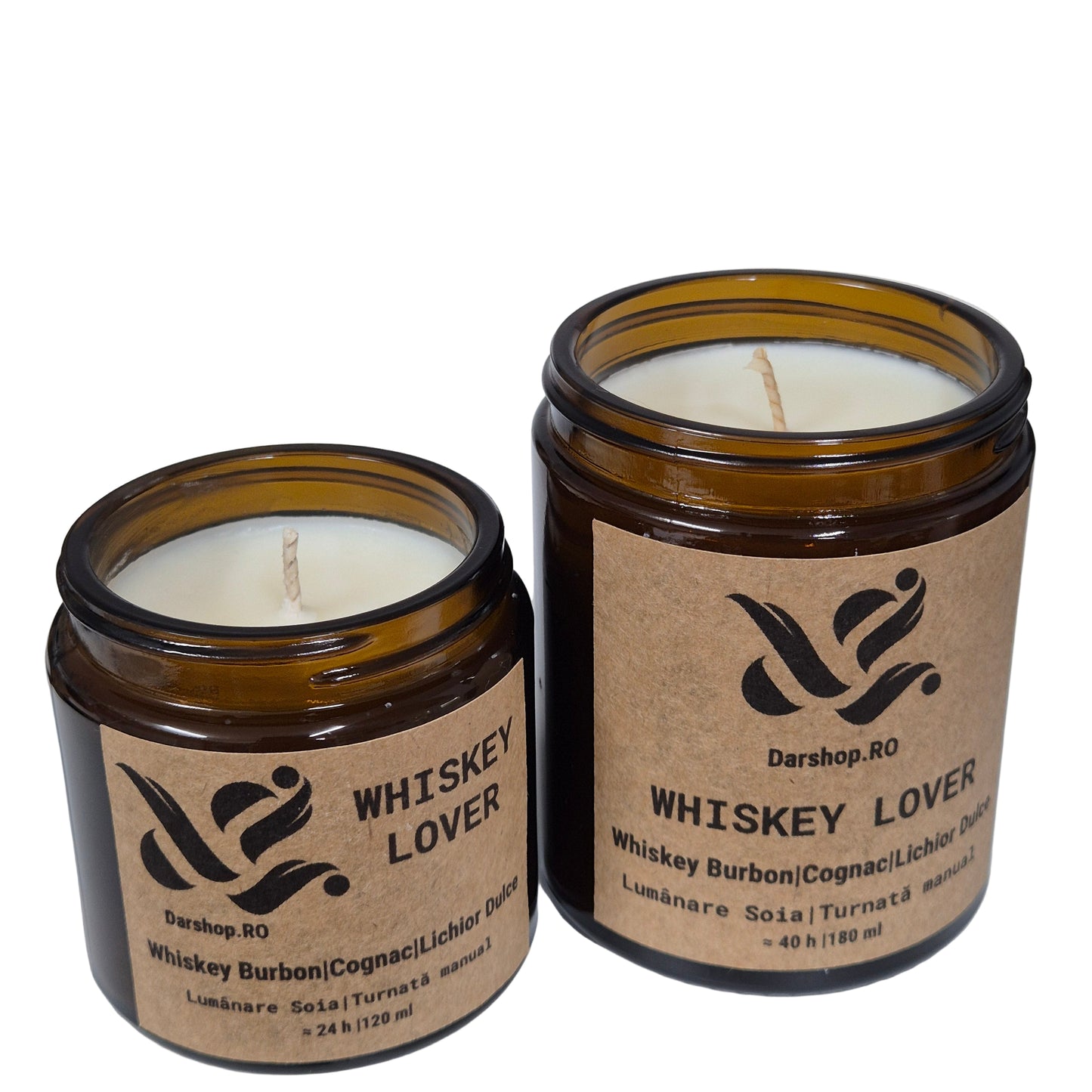 Lumânare parfumată “Whiskey Lover” – aromă de bourbon învechit, vanilie și note lemnoase de stejar și turbă.