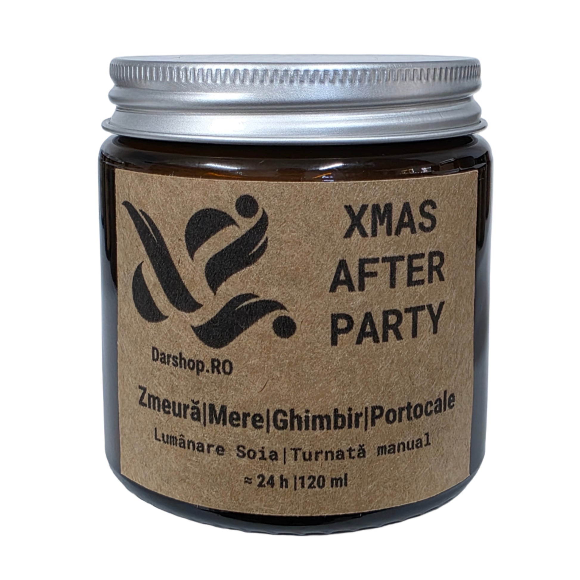 Lumânare parfumată Xmas After Party – aromă dulce-acrișoară de prune, merișoare și zmeură, ideală pentru momente pline de energie.