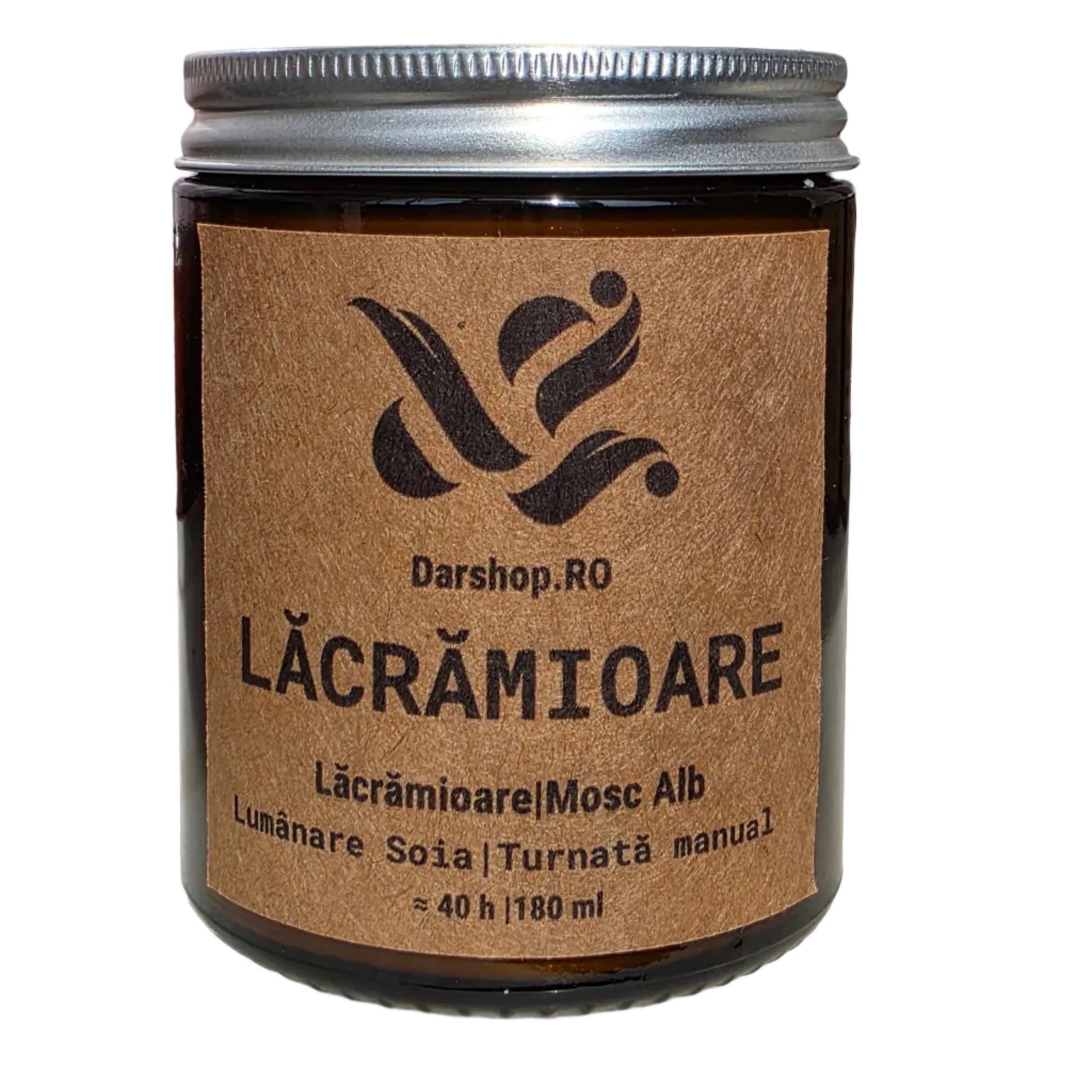 lumanare soia in borcan ambra cu parfum de lacramioare