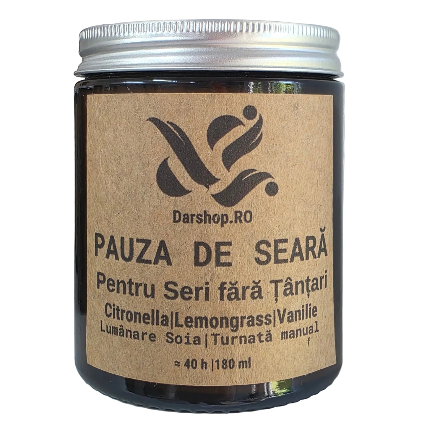 Lumânare parfumată handmade pentru seri de vară fără țânțari. Creează o atmosferă relaxantă și cozy pe terasă, balcon sau în grădină.