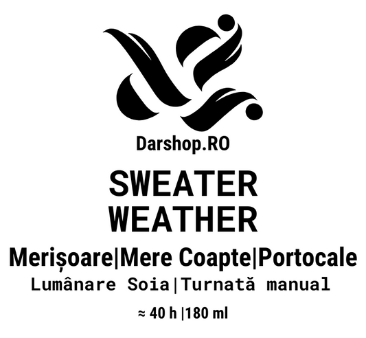 *NOU*Sweather Weather. Lumânare soia