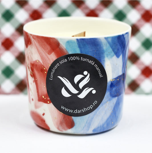 Lumânare parfumată soia Ceramică. Se aud colindele