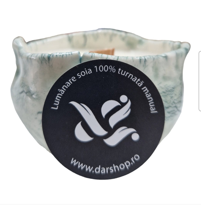 Lumânare parfumată soia Ceramică. Aer de Munte